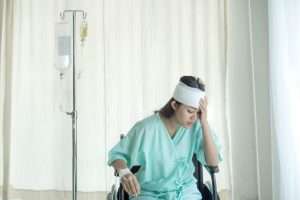 woman in the hospital after head injury traumatic brain injury