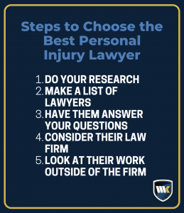 how to choose the best personal injury lawyer steps