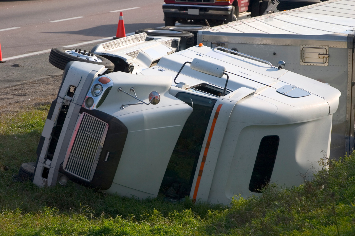 overturned truck