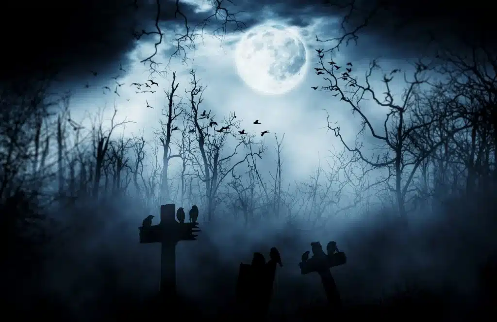 graveyard silhouette halloween Abstract Background