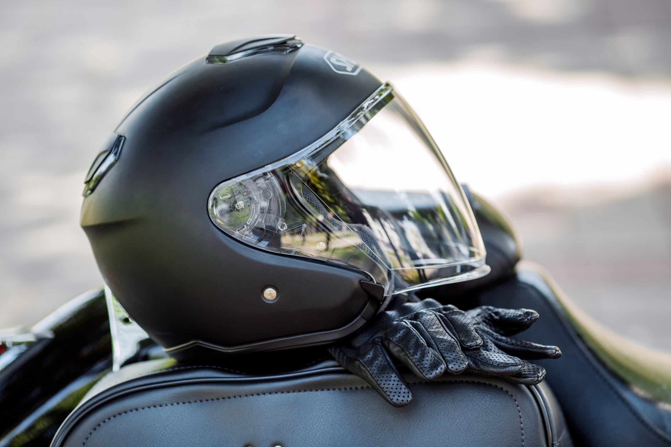 Helmet and motorcycle; motorcycle accident