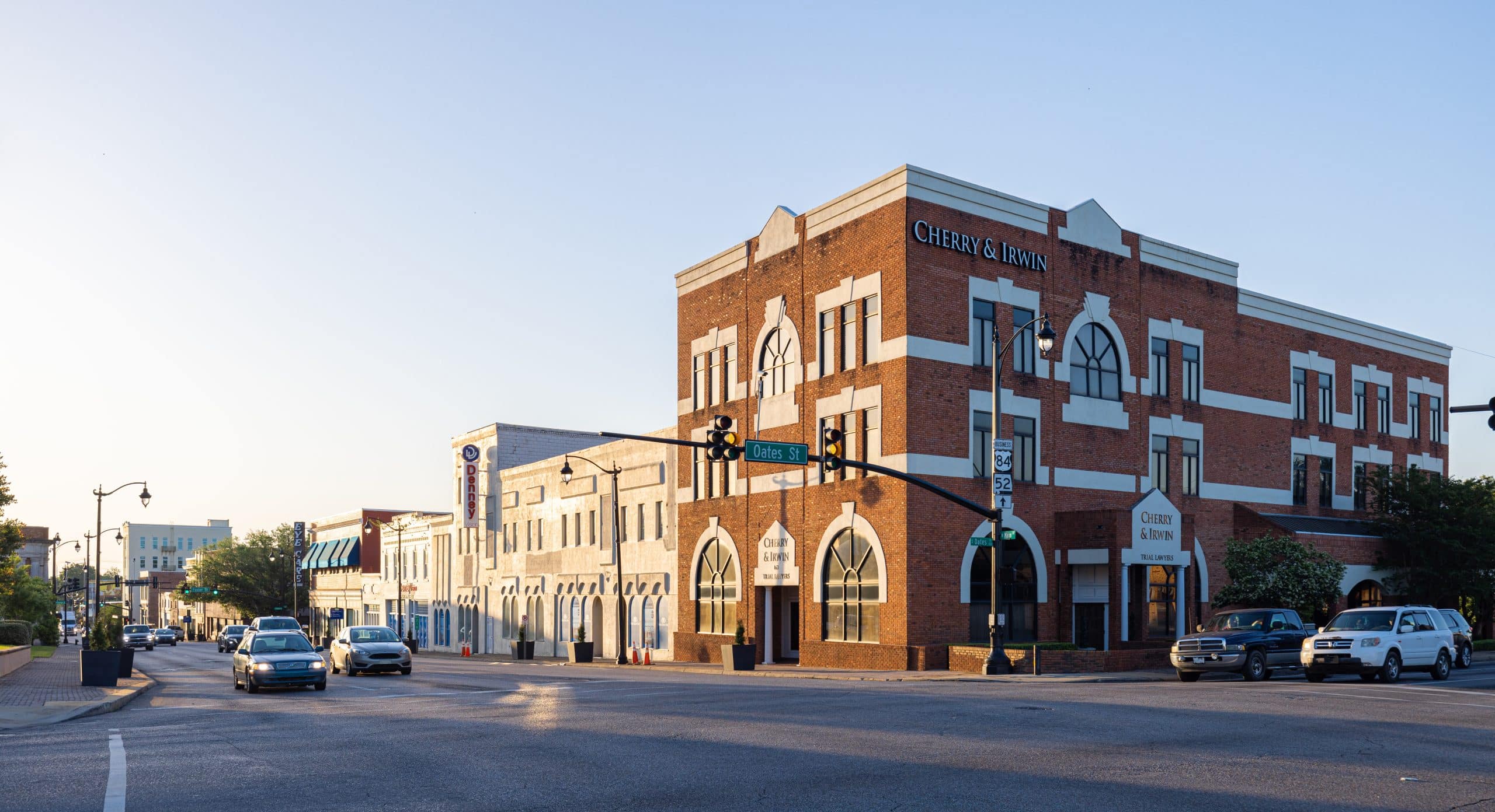 Dothan, Alabama, USA - April 19, 2022: The old business district on Main Street
