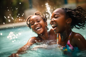 children playing in a pool summer safety hotel accident resort injury