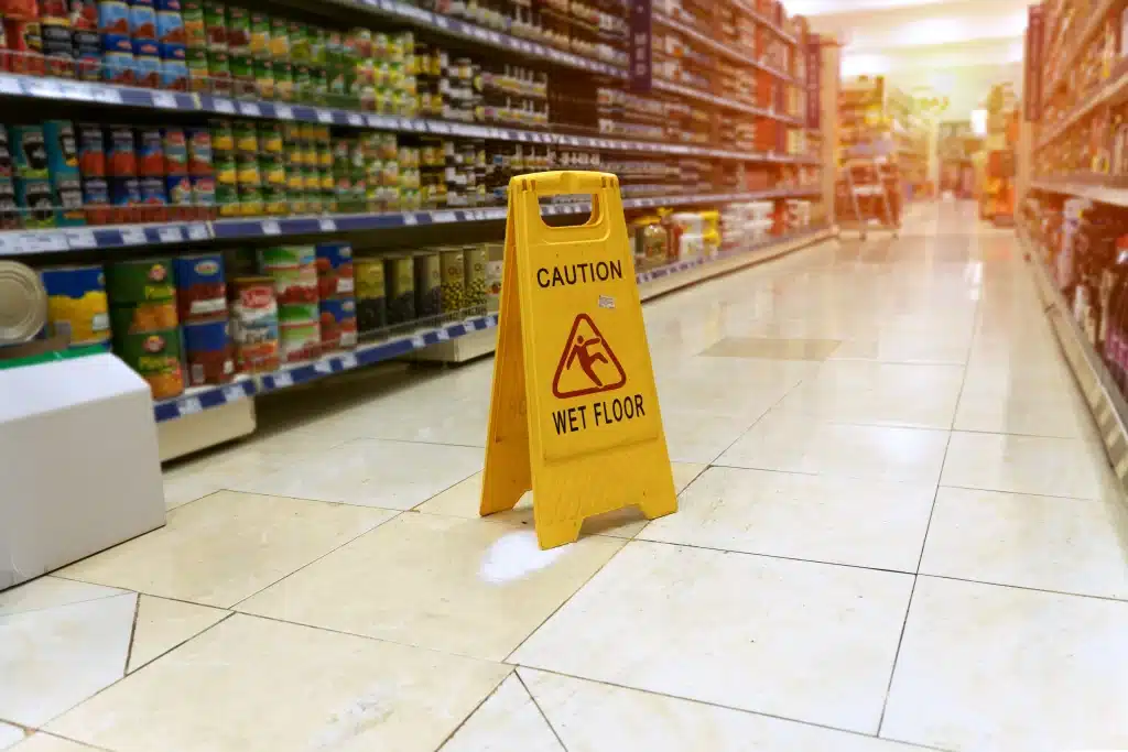 Slip and fall sign - Premise liability lawyers