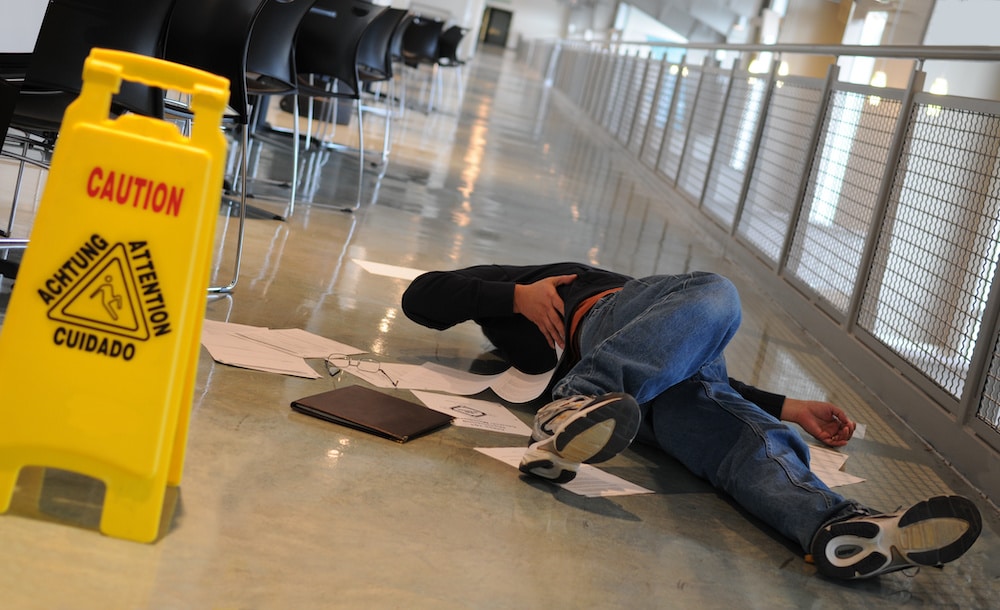 man slipped and fell