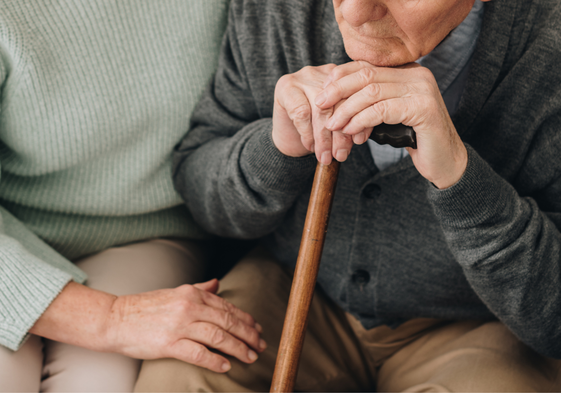 elderly man showing signs of elder abuse in a nursing home