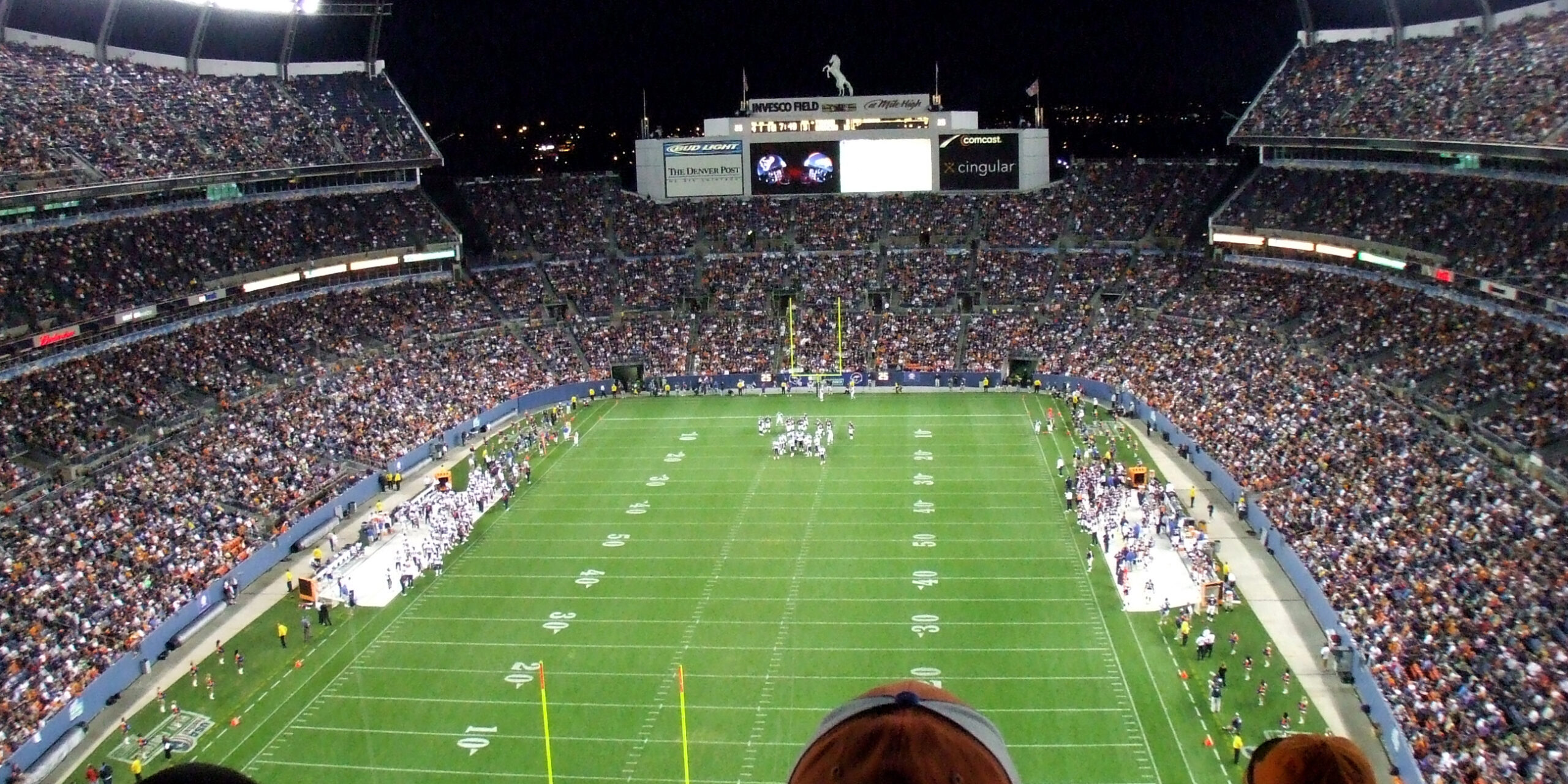 Crowded American football stadium. What to do after a sporting event or festival injury